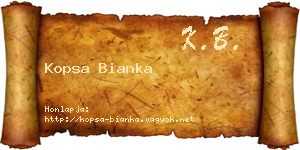 Kopsa Bianka névjegykártya