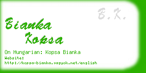 bianka kopsa business card